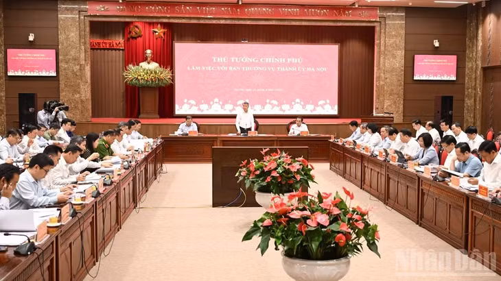 Quang cảnh cuộc làm việc. (Ảnh: Trần Hải)