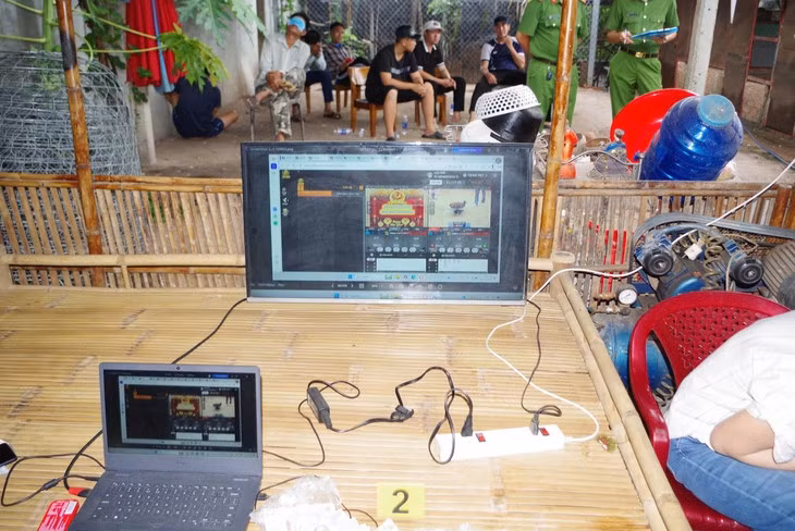 Đường dây đá gà qua mạng bị bắt quả tang - Ảnh: PC02 Tây Ninh