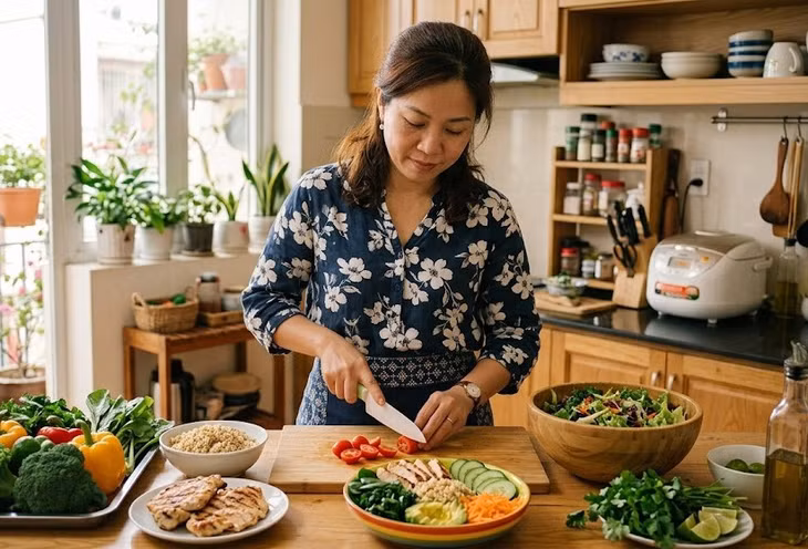 Ưu tiên protein và chất xơ trong mỗi bữa ăn cũng giúp giảm cân bền vững.