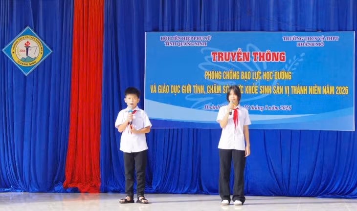 Hội LHPN tỉnh Quảng Ninh truyền thông phòng chống bạo lực học đường và giáo dục giới tính, chăm sóc sức khỏe vị thành niên tại Trường THCS và THPT Hoành Mô (Tháng 5/2026).