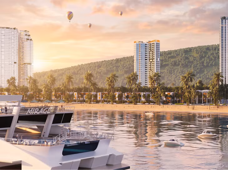 Tòa căn hộ cao cấp Vân Bay nằm trong khu đô thị Phương Đông Wonder Island.