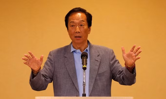 Ông Quách Đài Minh phát biểu tại một cuộc họp báo trong chuyến thăm Mỹ hồi năm 2019. Ảnh: Reuters