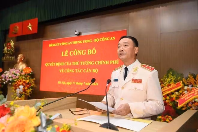 Thứ trưởng Phạm Thế Tùng phát biểu nhận nhiệm vụ. (Nguồn: Bộ Công an)
