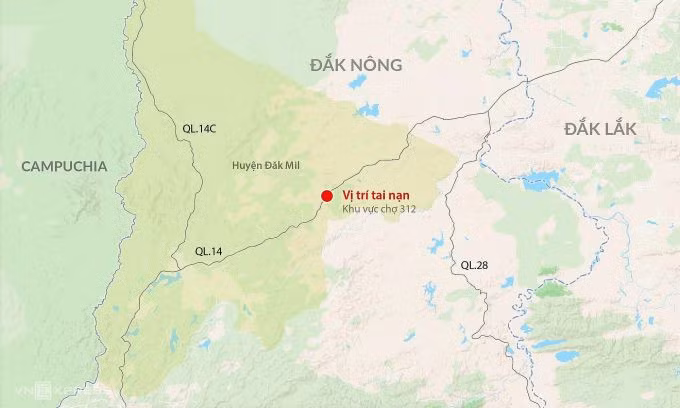 Khu vực xảy ra tai nạn. Ảnh: Đăng Hiếu