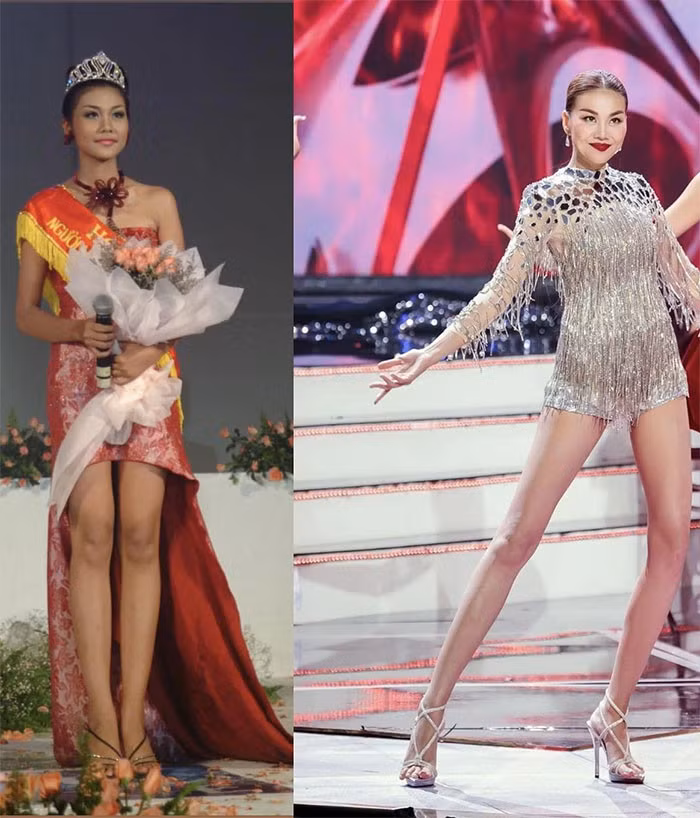 Thanh Hằng bước vào showbiz với đôi chân dài nổi tiếng. Ảnh: Chụp màn hình