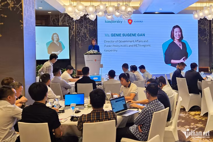 Chương trình tập huấn mô phỏng bảo vệ tương tác do Cục An toàn thông tin phối hợp với Kaspersky tổ chức. Ảnh: Trọng Đạt