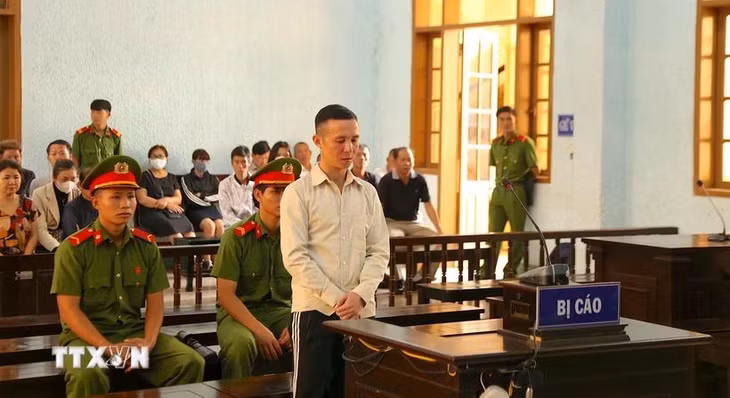Bị cáo Đinh Tiến Bình bị tuyên phạt 10 năm tù giam về tội “Vi phạm quy định về tham gia giao thông đường bộ.” (Ảnh: Quang Thái/TTXVN)
