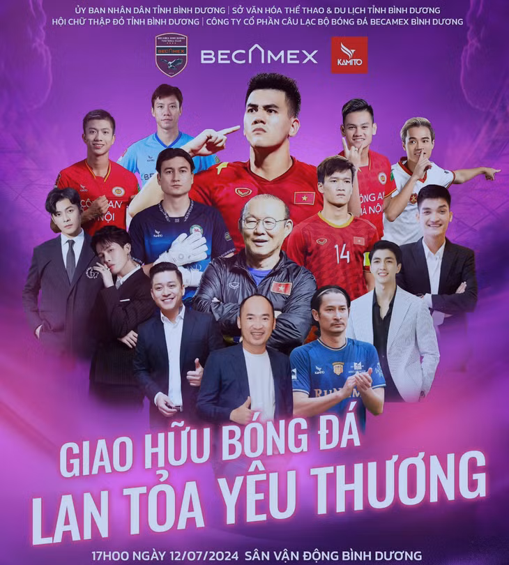 Poster quảng cáo trận đấu từ thiện - Ảnh: BTC