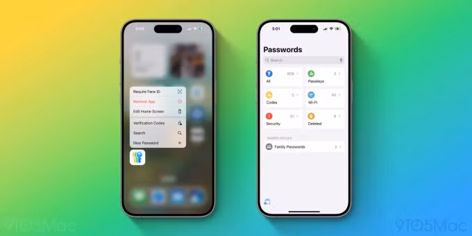 Giao diện Apple Passwords. Ảnh: 9to5mac