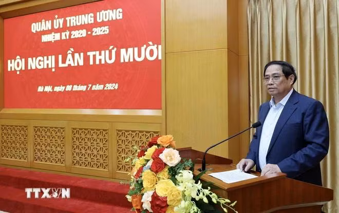 Thủ tướng Phạm Minh Chính phát biểu. (Ảnh: Nhan Sáng/TTXVN)