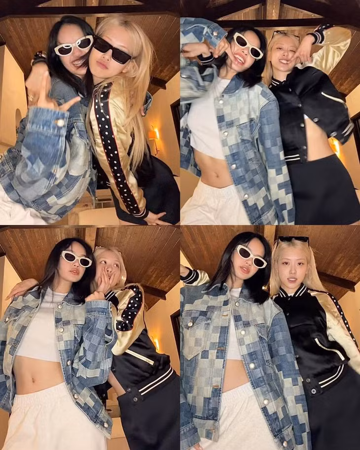 Lisa và Rosé nhảy trên nền nhạc “Rockstar“. Ảnh: TikTok