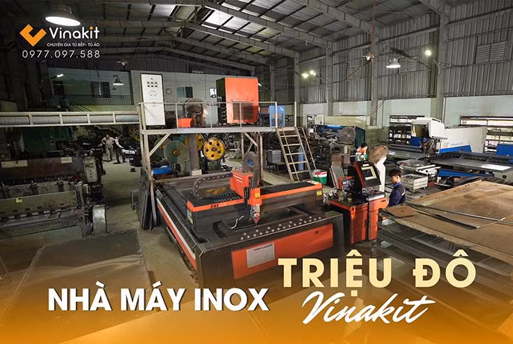 Nhà máy inox Vinakit với công nghệ sản xuất hiện đại CNC.
