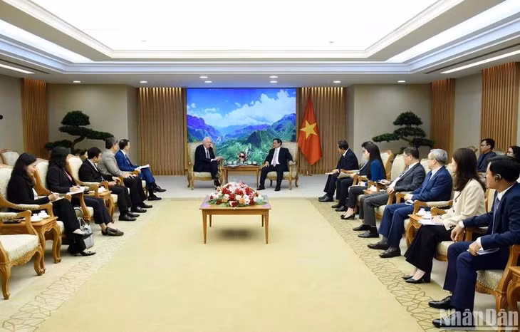 Quang cảnh buổi tiếp. (Ảnh: TRẦN HẢI)
