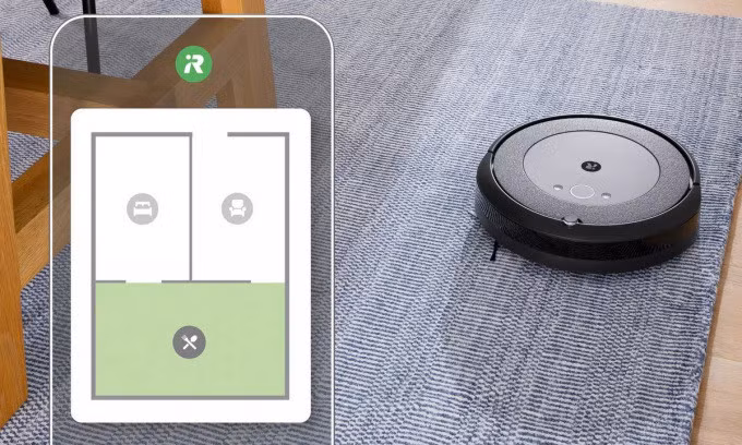 Robot hút bụi Roomba và tính năng vẽ bản đồ nhà người dùng. Ảnh: PCMag