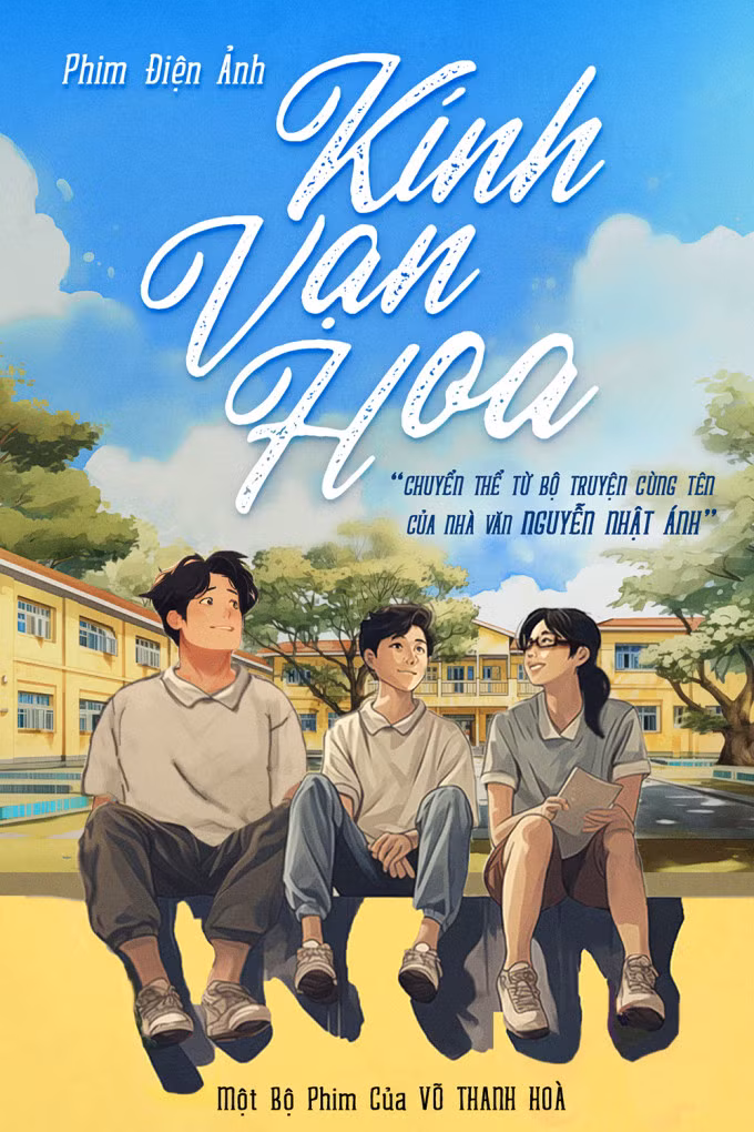 Poster phim điện ảnh "Kính vạn hoa" với ba nhân vật chính. Ảnh: Thanh Huyền