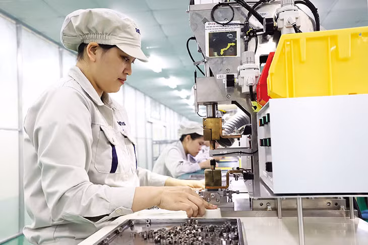 Thu hút đầu tư nước ngoài bất ngờ trở thành một điểm sáng của bức tranh kinh tế năm 2023. Trong ảnh: Nhà máy của NMS (Nhật Bản) tại Hà Nam.