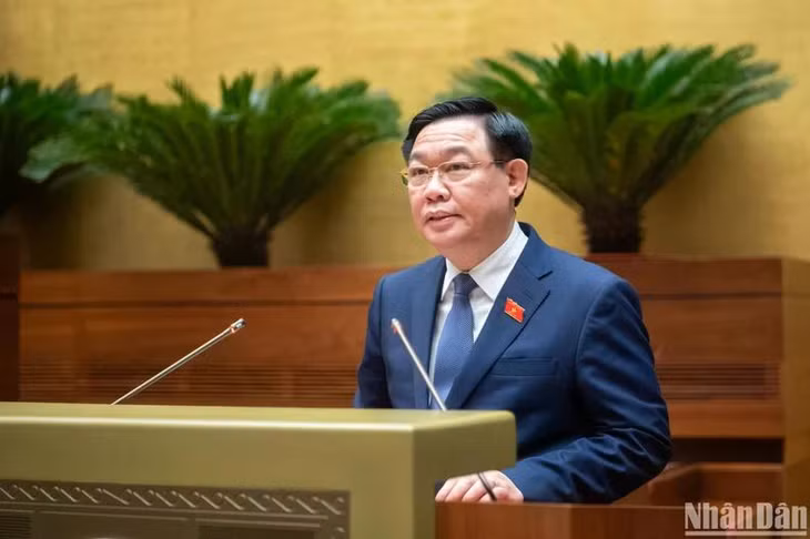 Chủ tịch Quốc hội Vương Đình Huệ đề nghị chuẩn bị ngay các điều kiện bảo đảm, ban hành và triển khai kế hoạch cụ thể để nhanh chóng đưa Luật Đất đai (sửa đổi) vào cuộc sống. (Ảnh: DUY LINH)