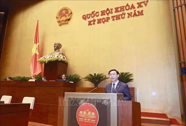 Chủ tịch Quốc hội Vương Đình Huệ phát biểu khai mạc Kỳ họp thứ 5, Quốc hội khóa XV