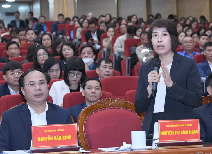 Thứ trưởng Bộ Kế hoạch và Đầu tư Nguyễn Thị Bích Ngọc phát biểu. Ảnh: Lâm Hiển