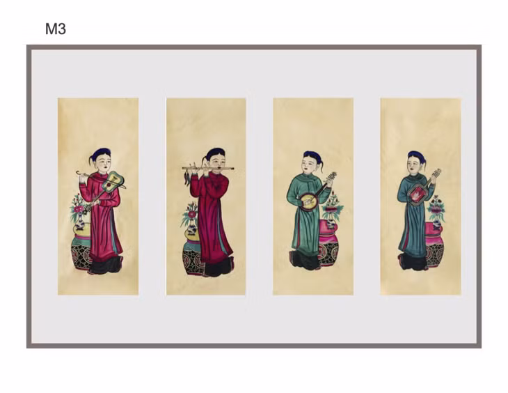 Tranh tố nữ thuộc dòng tranh dân gian Đông Hồ.