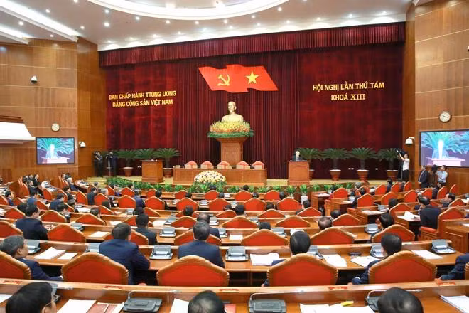 Hội nghị Trung ương 8 Khóa XIII. (Ảnh: Phương Hoa/TTXVN)