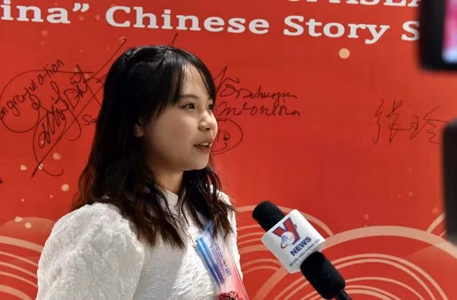 Hoàng Thị Thu Oanh, sinh viên Đại học Ngoại ngữ Bắc Kinh. (Ảnh: Vietnam+)