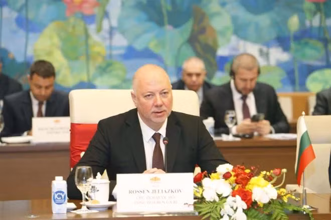 Chủ tịch Quốc hội Bulgaria Rossen Dimitrov Jeliazkov phát biểu. (Ảnh: Nhan Sáng/TTXVN)