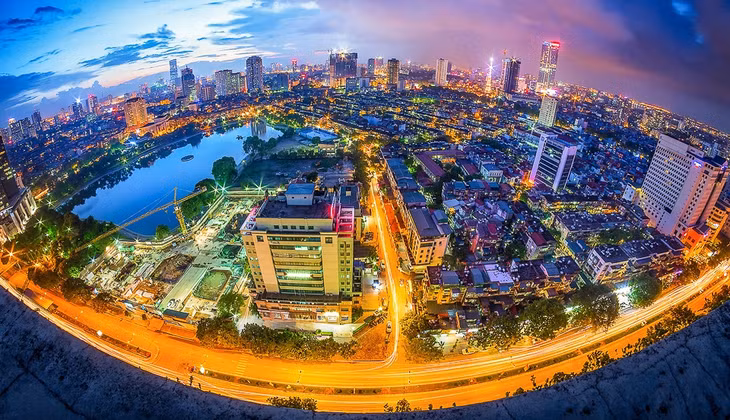 Một góc Hà Nội nhìn từ trên cao.