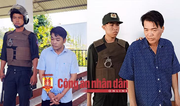 Đối tượng Chơn và Nghị bị bắt giữ.