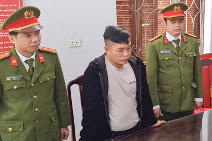 Đoàn Quang Huy tại cơ quan công an. (Ảnh: CACC)