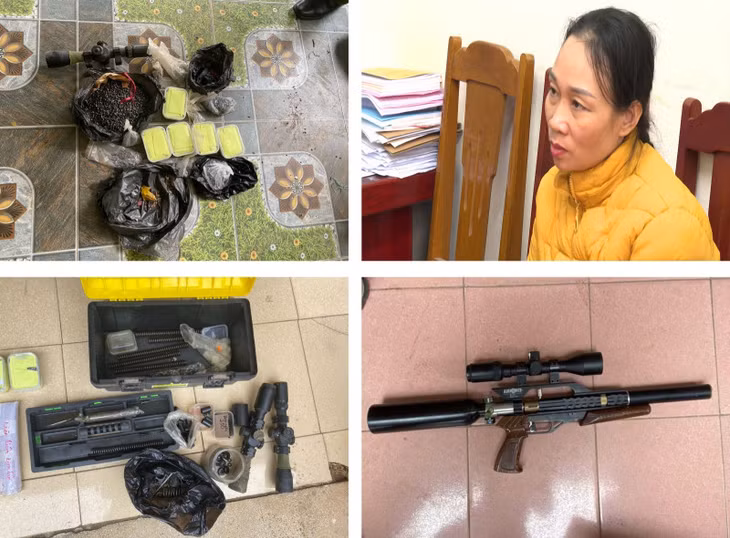 Nguyễn Thị Liên và tang vật liên quan vụ án.