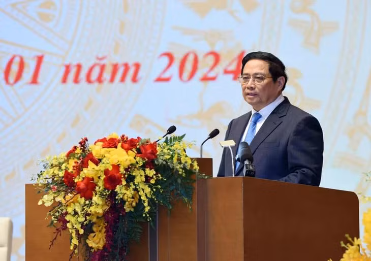 Thủ tướng Phạm Minh Chính phát biểu ý kiến kết luận Hội nghị.