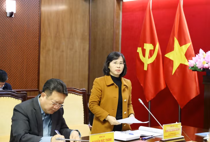 Đồng chí Trịnh Thị Minh Thanh, Phó Bí thư Thường trực Tỉnh ủy, phát biểu tại hội nghị.