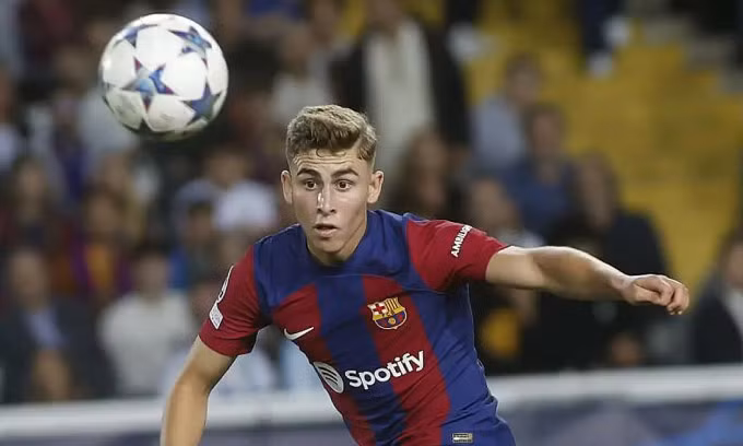 Fermin Lopez trong trận Barca thắng Shakhtar ở vòng bảng Champions League tại Camp Nou tối 25/10/2023. Ảnh: Marca