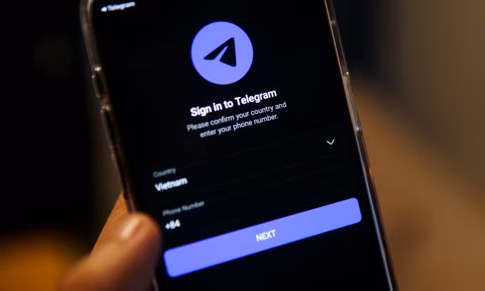 Một trang mạo danh có giao diện giống Telegram. Ảnh: Lưu Quý