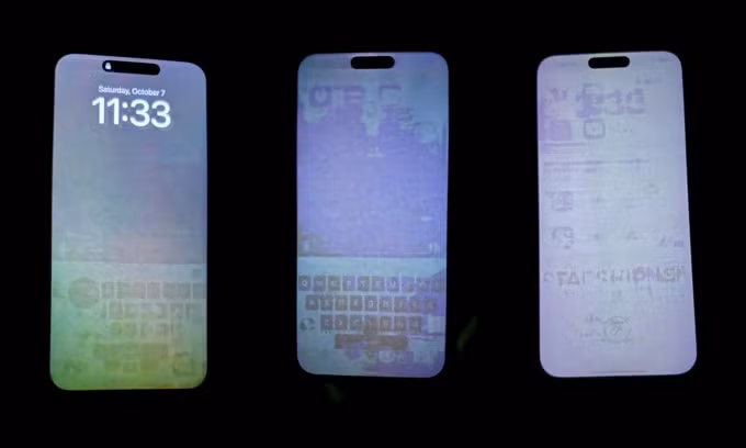 Chiếc iPhone 15 Pro Max gặp lỗi burn-in. Ảnh: Reddit