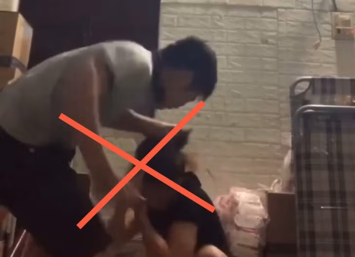 Đoạn clip chồng đánh vợ lan truyền trên Facebook đang được công an vào cuộc xác minh. Ảnh: Người dân cung cấp