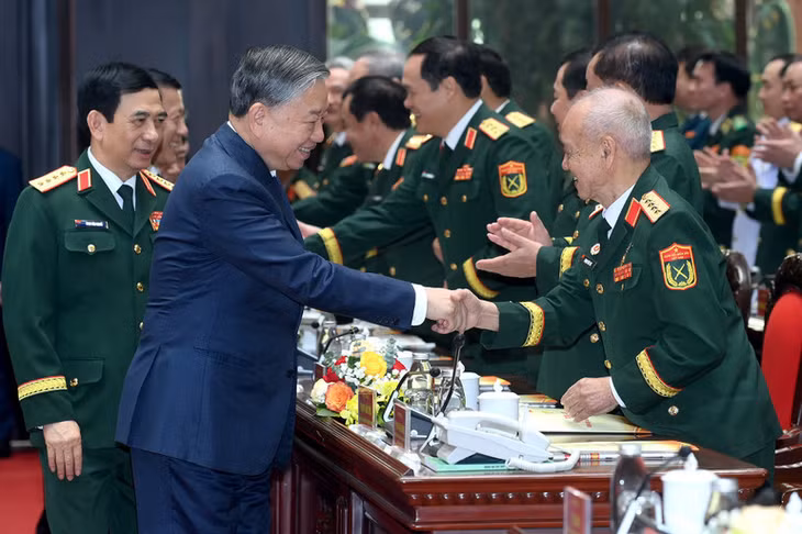 Tổng Bí thư Tô Lâm với các đại biểu tại buổi lễ. (Ảnh: ĐĂNG KHOA)