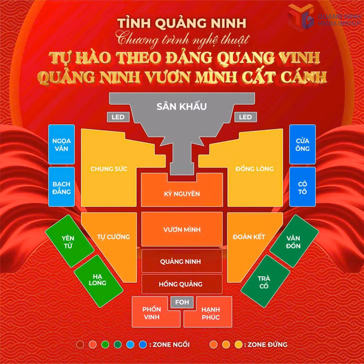 Sơ đồ vị trí chỗ ngồi chương trình nghệ thuật 