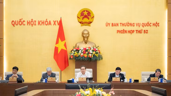 Chủ tịch Quốc hội Trần Thanh Mẫn phát biểu tại Phiên họp thứ 52 của Ủy ban Thường vụ Quốc hội.