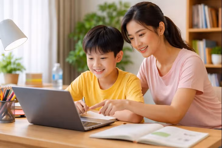 Học cùng con là cách định hướng thói quen số lành mạnh.