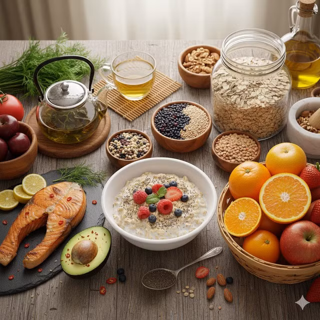 Thay đổi chế độ ăn uống để kiểm soát cholesterol.