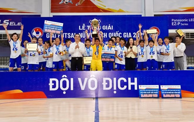 Thái Sơn Nam TPHCM đăng quang Giải futsal nữ vô địch quốc gia 2025. Ảnh: VFF