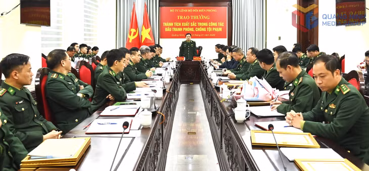 Thiếu tướng Nguyễn Văn Thiện, Phó Tư lệnh Bộ đội Biên phòng phát biểu chỉ đạo.