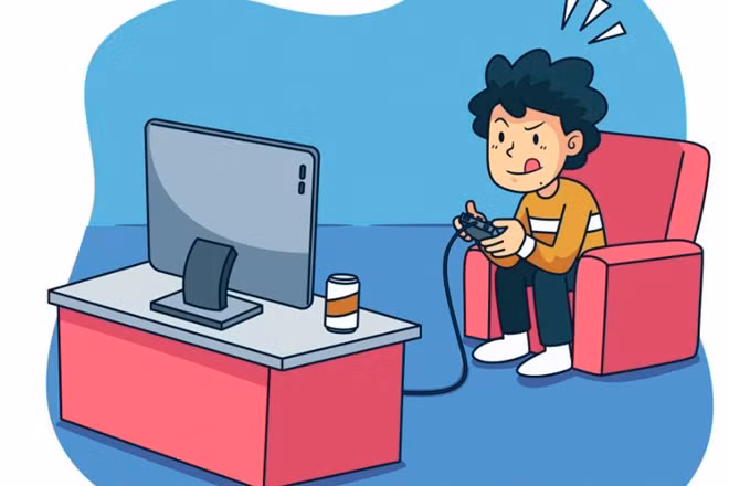 Chơi game kéo dài sẽ khiến cơ thể và tinh thần chịu nhiều áp lực. Đồ họa: Thiện Nhân