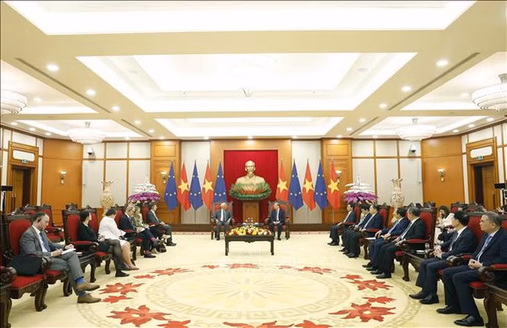 Tổng Bí thư Tô Lâm tiếp Chủ tịch Hội đồng châu Âu - Ảnh: TTXVN