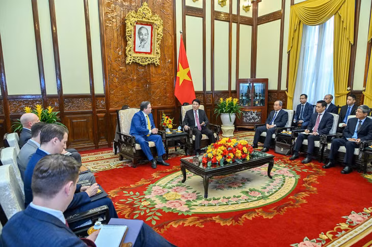 Toàn cảnh buổi tiếp. (Ảnh: THỦY NGUYÊN)