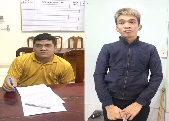 Triệt phá nhóm lừa đảo bán máy nông nghiệp “giá rẻ”, bắt giữ đối tượng Nguyễn Hoàng Lam (trái), Phan Văn Giỏi (phải). Ảnh: Công an tỉnh Đồng Nai