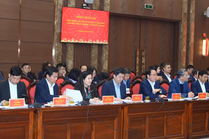 Các đại biểu tham dự buổi làm việc. (Ảnh: ĐĂNG KHOA)