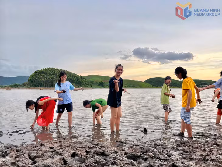 Du khách đến trải nghiệm chèo thuyền, bắt cá tại khu du lịch sinh thái Family Ecozone.